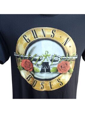 Guns N Roses Band Mens Medium T-shirt Retro Black Medium Cotton/Polyester Glam